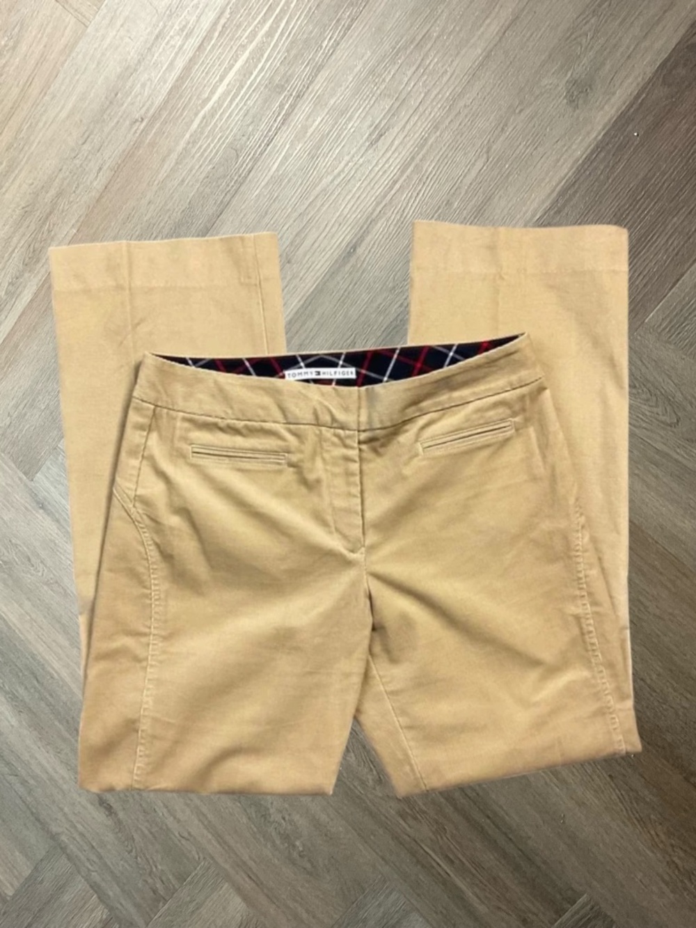 Tommy Hilfiger Corduroy Bootcut Flare Pants Womens 10 Khaki Stretch Preppy Work‎
